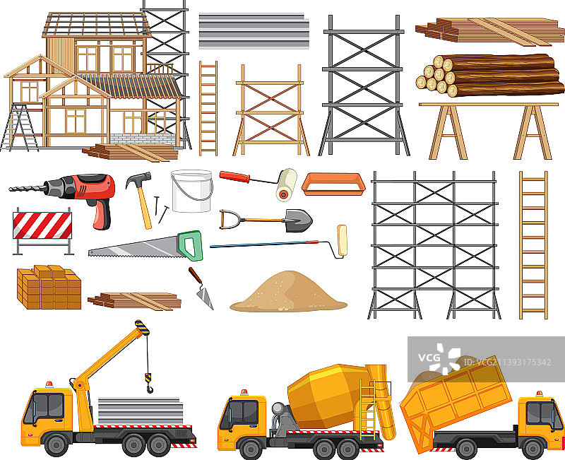 施工现场物品合集图片素材