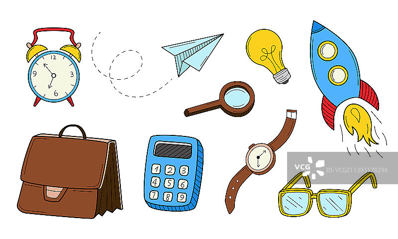 涂鸦风格商业工作启动图标素材图片素材