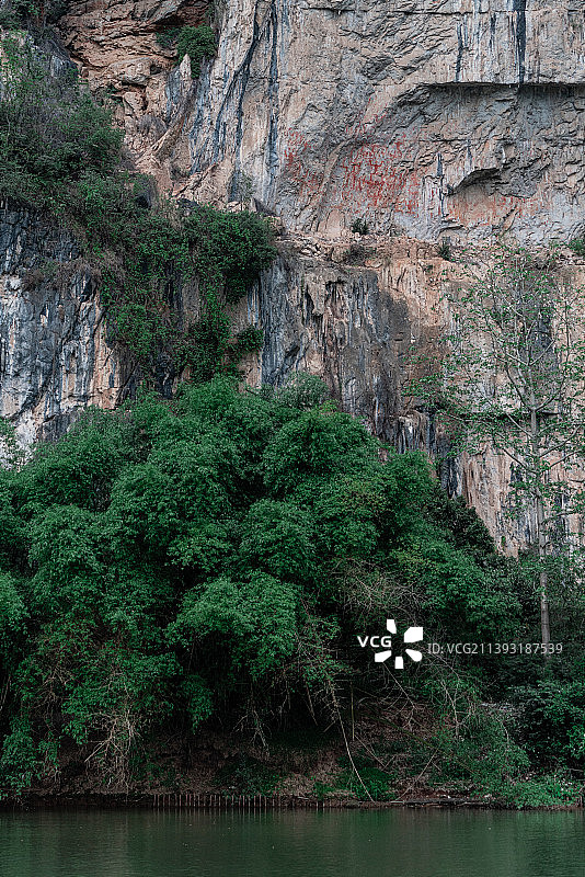 广西崇左市左江花山岩画 世界文化遗产图片素材
