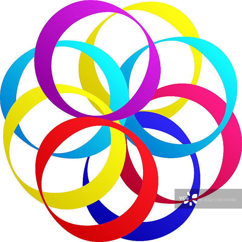 互锁交织圆形几何图案图片素材