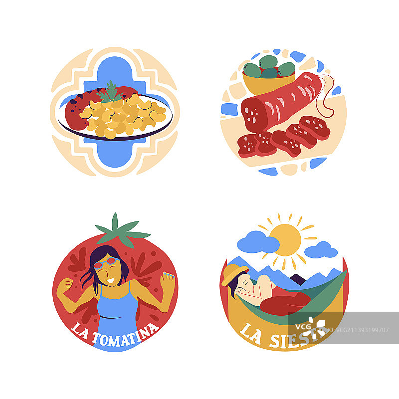 徽章：香肠、豆子与午休图片素材