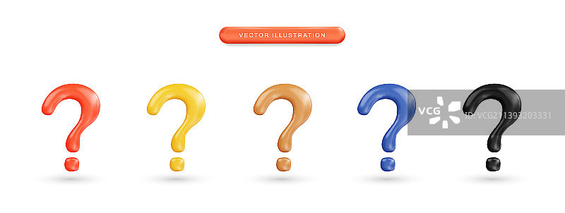逼真的3D问号图片素材