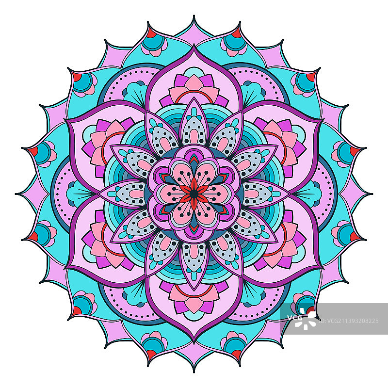 抽象彩色曼陀罗花图片素材