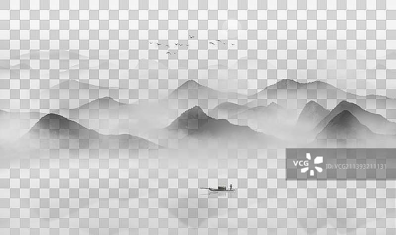 中国风意境山水画背景插画中国风意境山水画背景插画图片素材