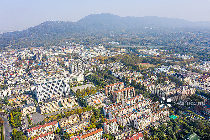 航拍江苏省南京市玄武区城市建筑群图片素材
