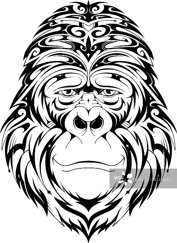 猴头纹身图片素材