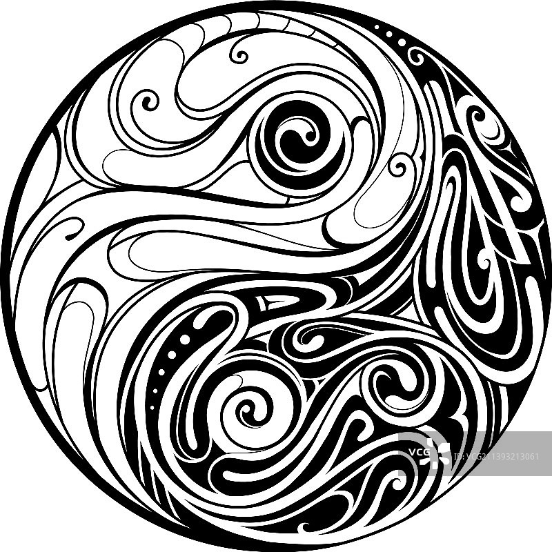 阴阳纹身图案图片素材