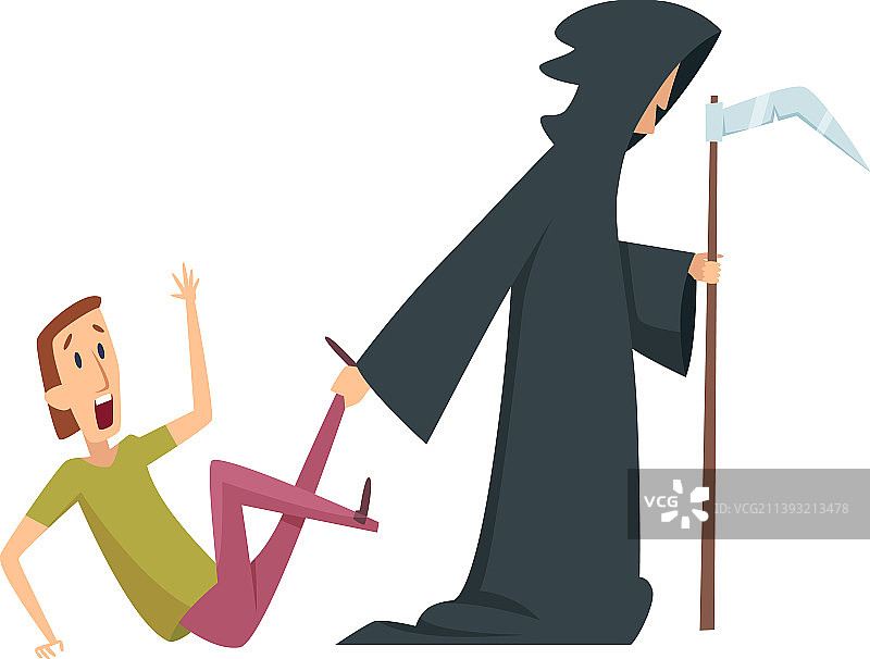 害怕死亡的男人和惊恐的男性角色图片素材