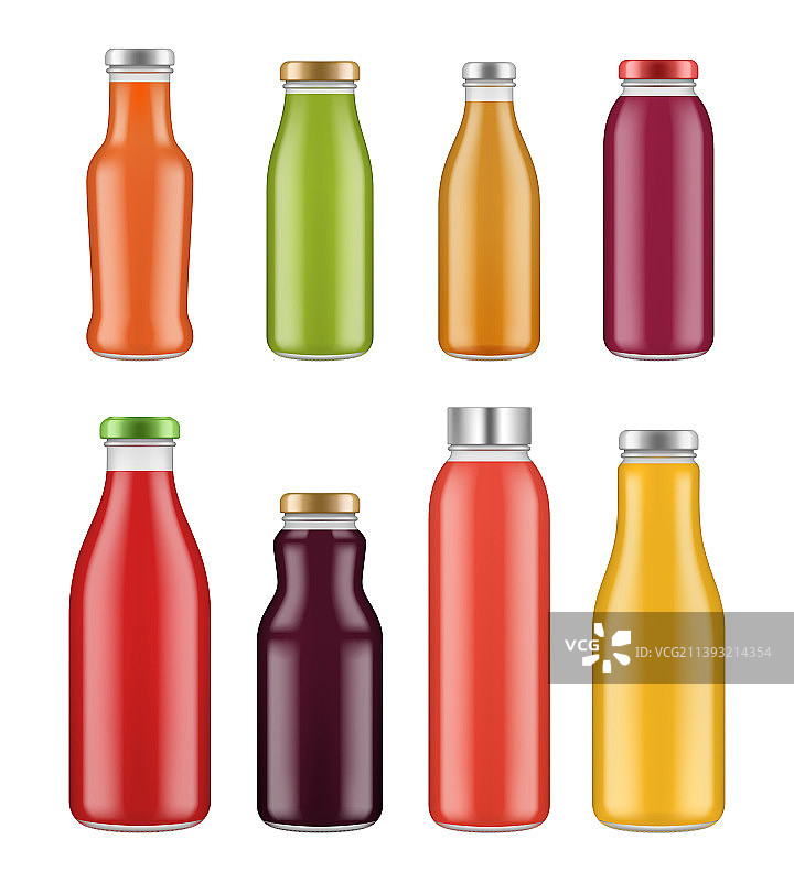 透明罐装和包装的果汁瓶图片素材