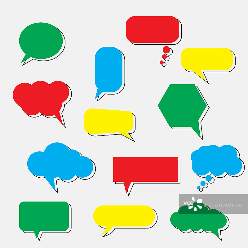 白色背景对话气泡合集图片素材
