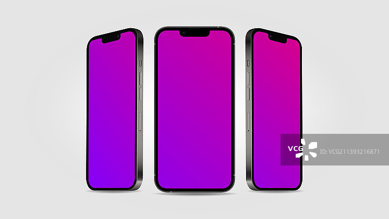 不同角度的智能手机模型图片素材