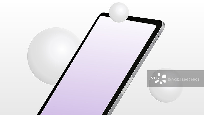 带3D白色气泡的简约平板模型图片素材