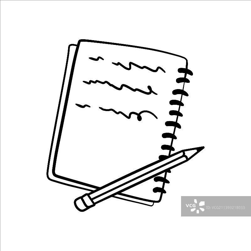 带空白页和笔的笔记本图片素材