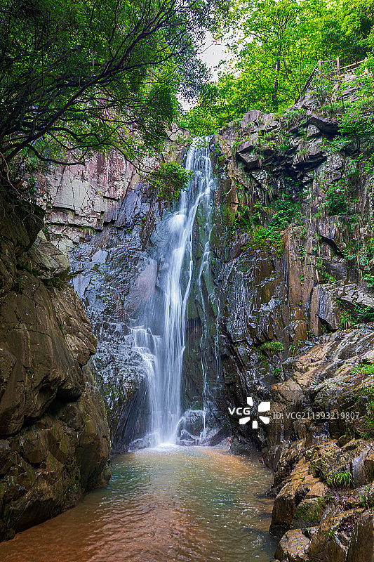 浙江省安吉县-浙北大峡谷-黄浦江第一瀑（17）图片素材