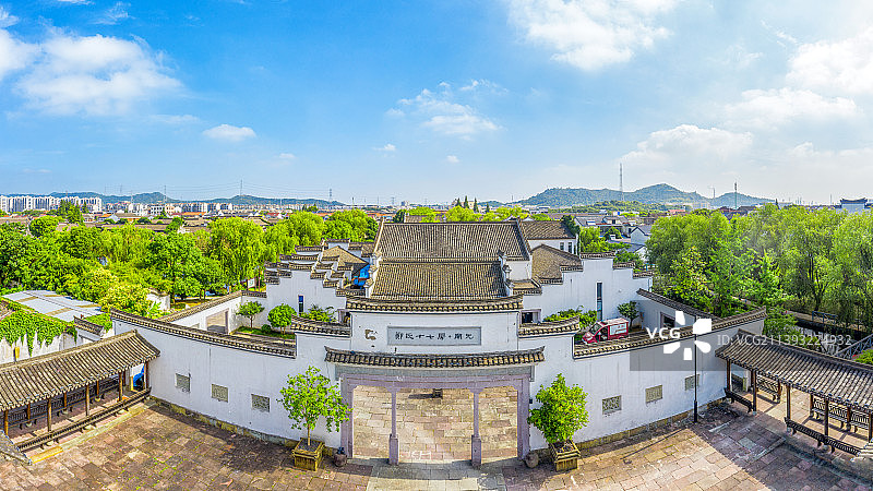 浙江省宁波市郑氏十七房航拍全景图图片素材