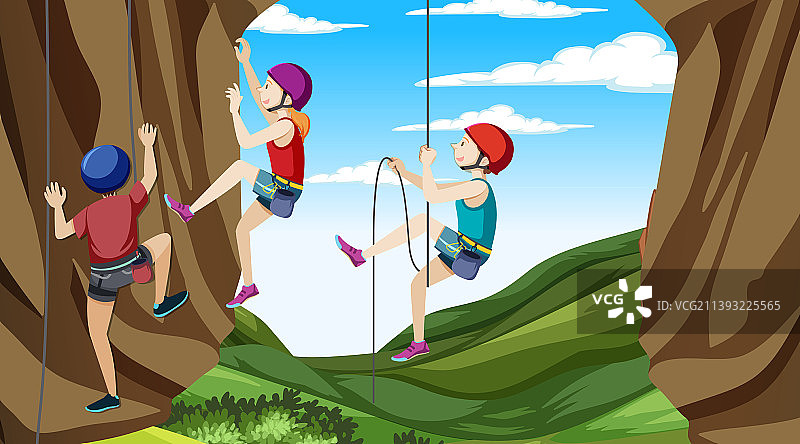 攀岩者峭壁户外场景图片素材