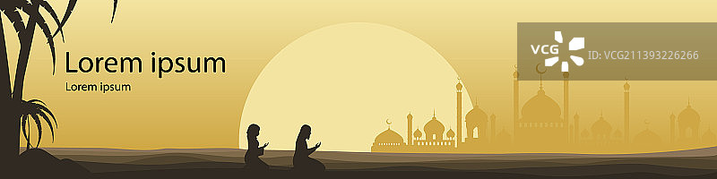 清真寺背景上的祈祷图片素材