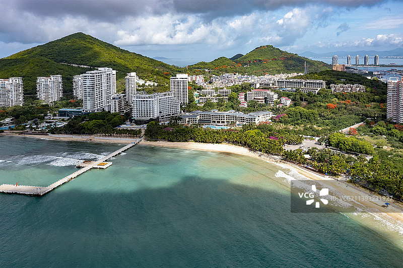 三亚大东海航拍/海南旅游图片素材