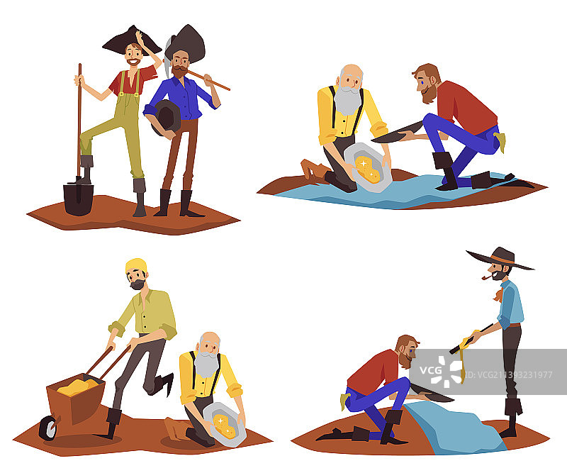 淘金热时期的西部男性淘金者图片素材
