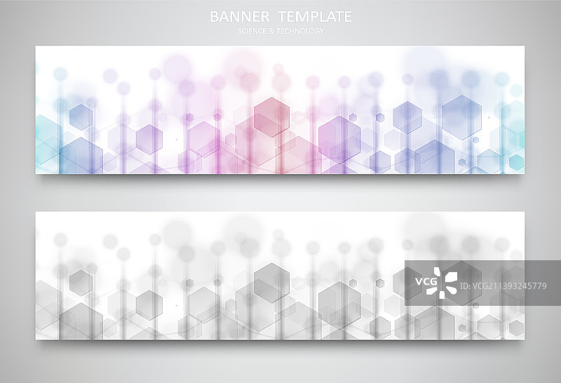 分子结构网站横幅和页眉图片素材