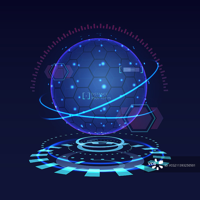 全息投影星球HUD界面显示图片素材