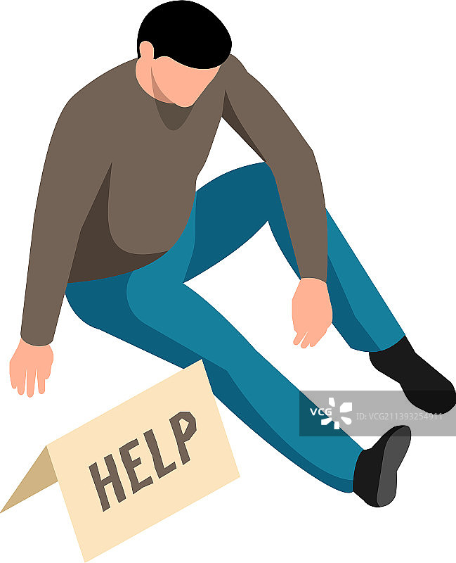 2.5D乞丐图标图片素材