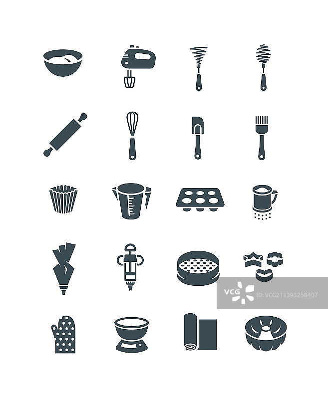 烘焙工具简笔画扁平图标图片素材