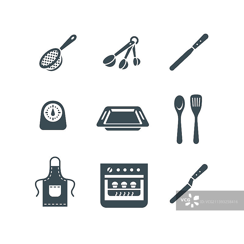 烘焙工具简笔画扁平图标图片素材