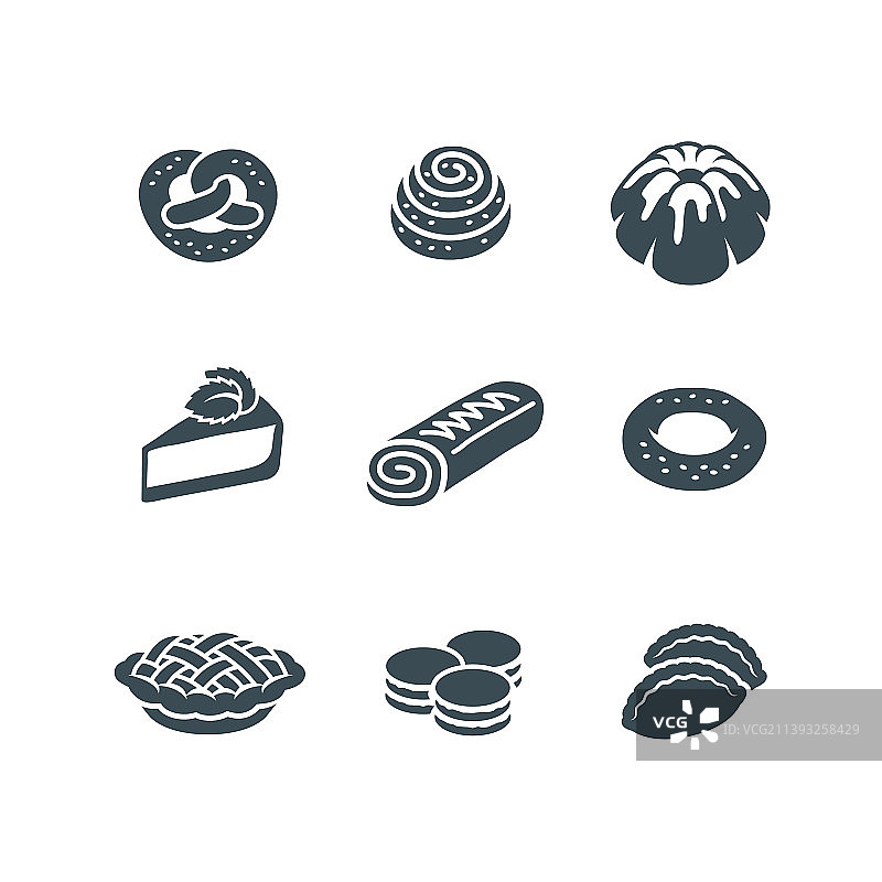 简约单色甜点美食图标图片素材