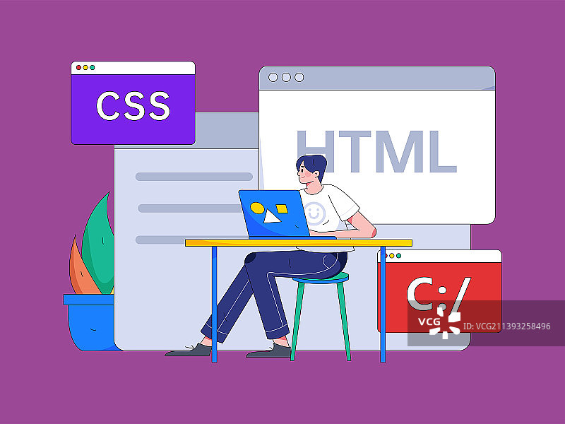 编程教学开发扁平矢量概念运营插画图片素材