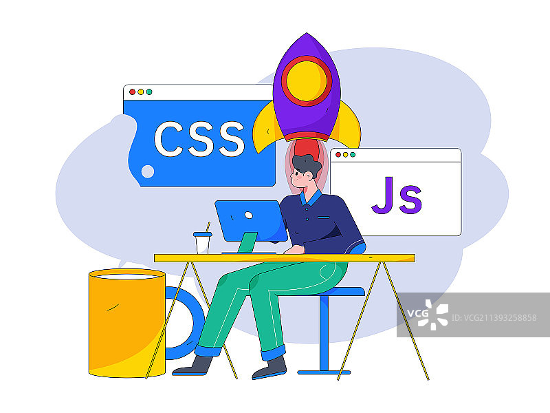 编程教学开发扁平矢量概念运营插画图片素材