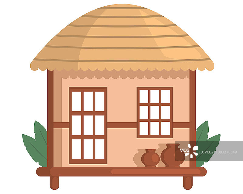 石头和粘土的乡村小屋图片素材