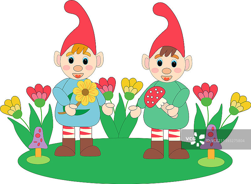 童话世界里的神奇小矮人图片素材