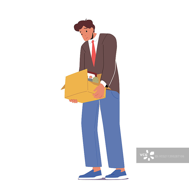 因被解雇而沮丧的男员工图片素材