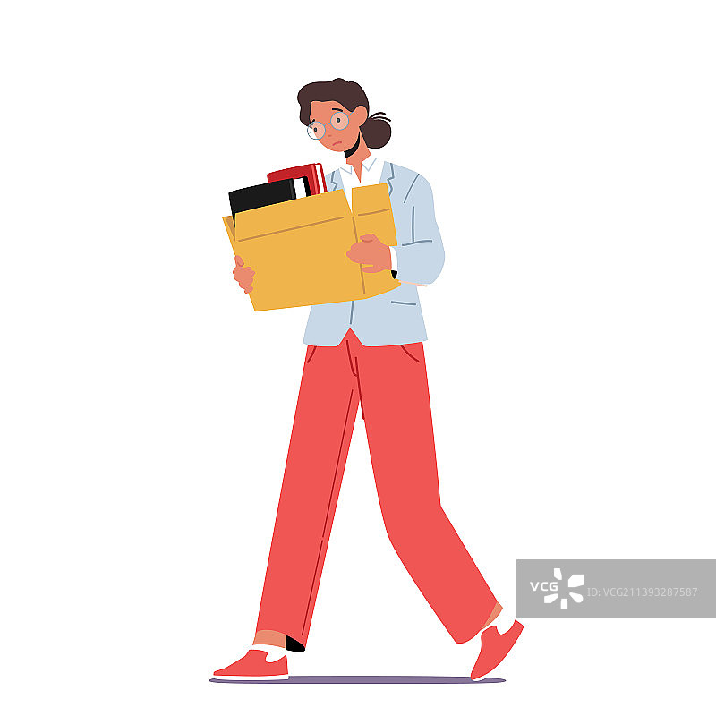 女经理被解雇，悲伤的女员工图片素材