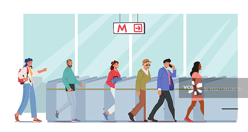 角色使用公共交通地铁通行证图片素材