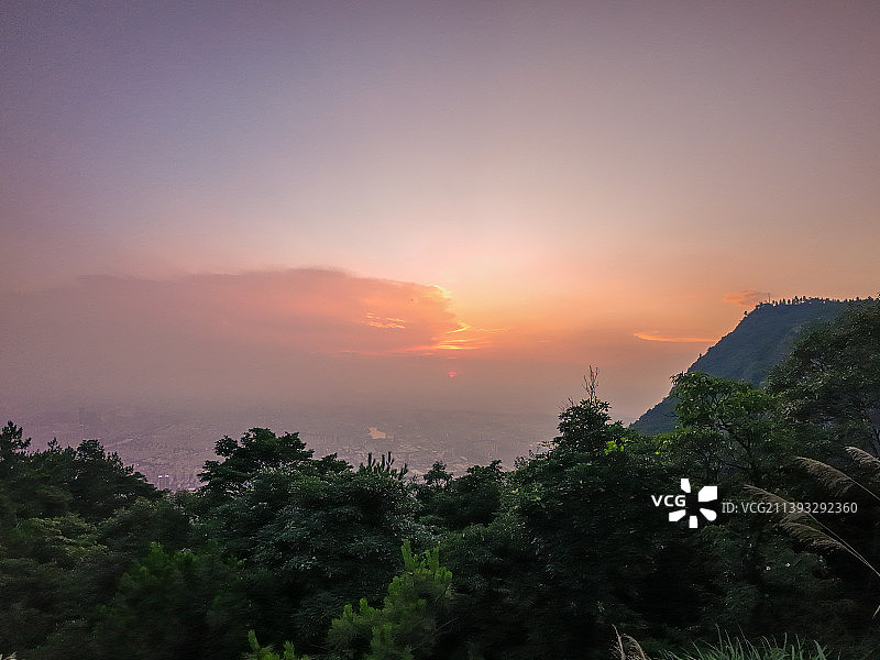 福州鼓山日落晚霞图片素材