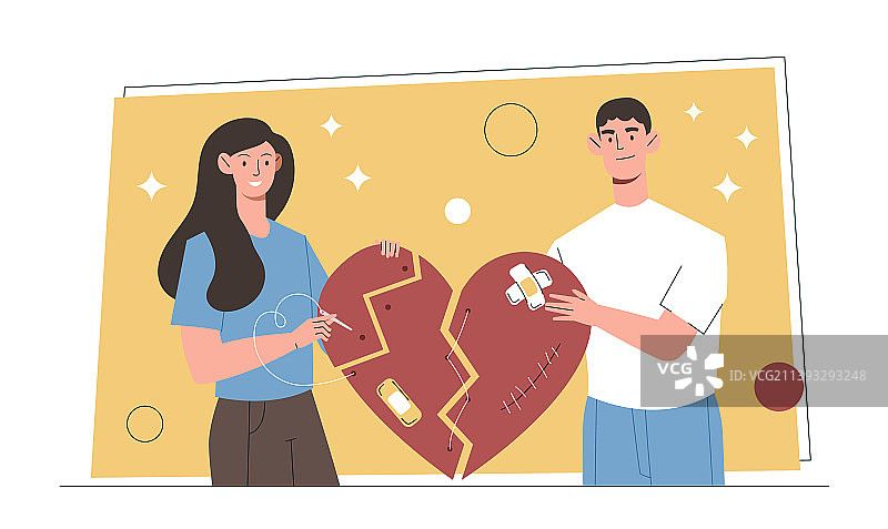 修复破碎的心概念图片素材