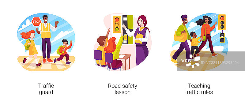 学生道路安全卡通形象图片素材