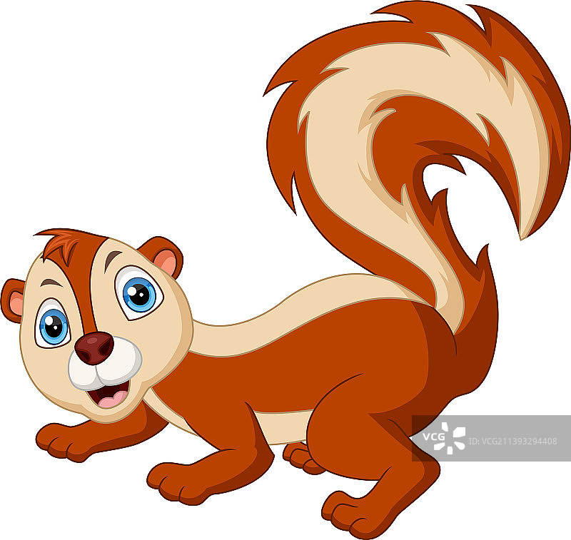 白色背景上的可爱卡通松鼠图片素材