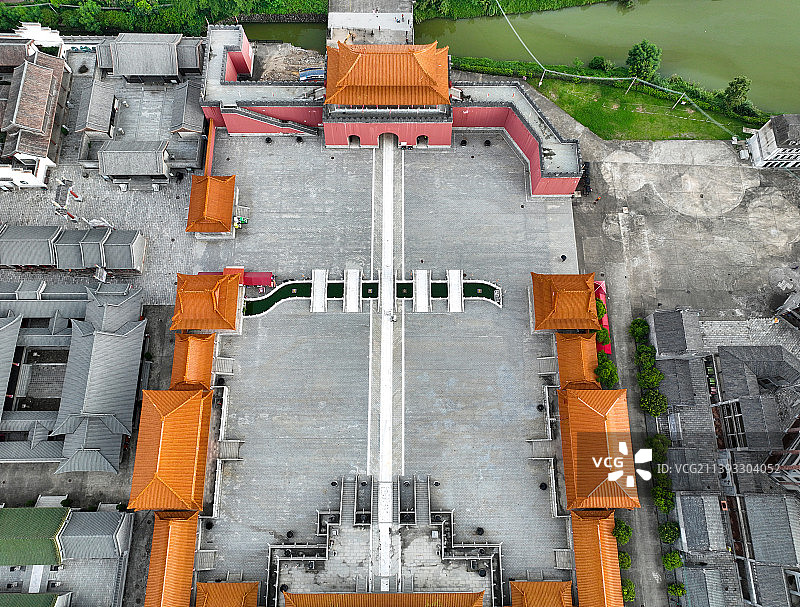 广东省佛山市南海区西樵山风景区国艺影视城南海博物馆航拍图片素材