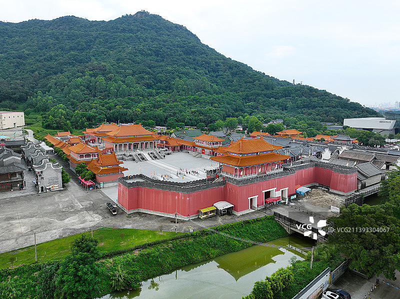 广东省佛山市南海区西樵山风景区国艺影视城南海博物馆航拍图片素材