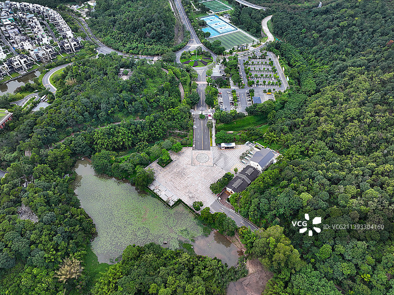 广东省江门鹤州市大雁山森林公园航拍图片素材