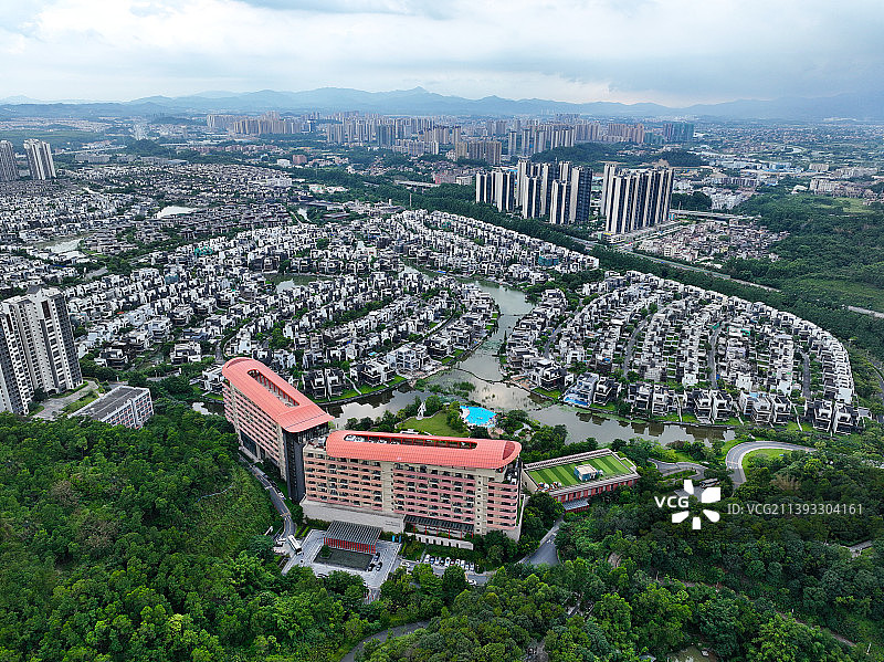 广东省江门鹤州市大雁山森林公园航拍图片素材
