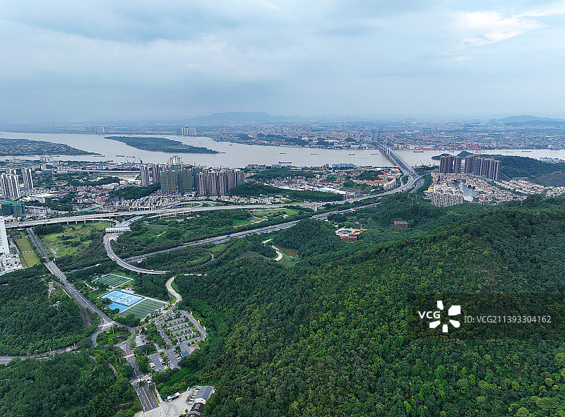 广东省江门鹤州市大雁山森林公园航拍图片素材