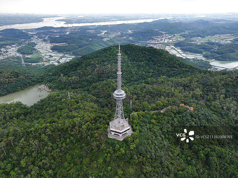 广东省江门鹤州市大雁山森林公园航拍图片素材