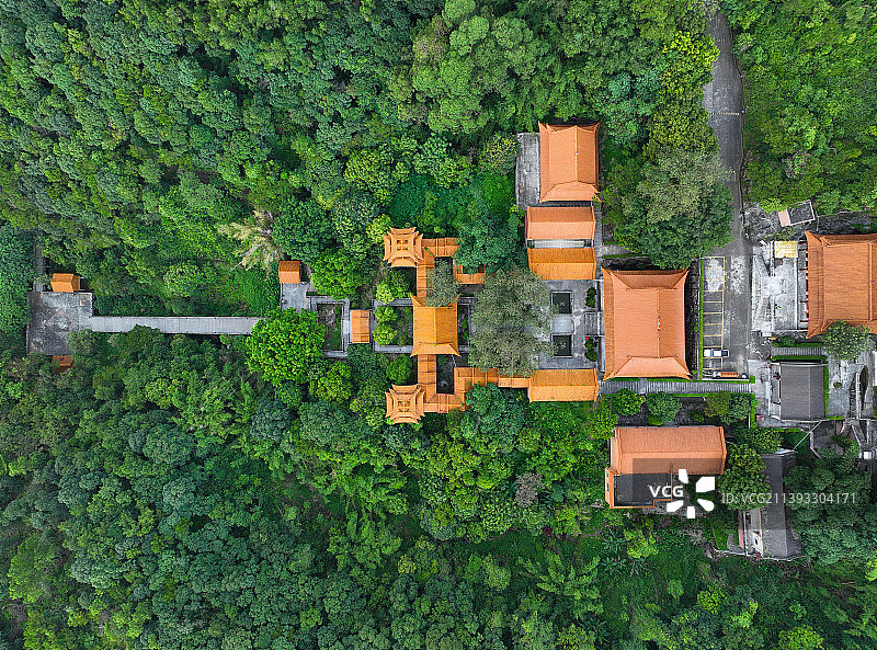 广东省江门鹤州市大雁山森林公园航拍图片素材