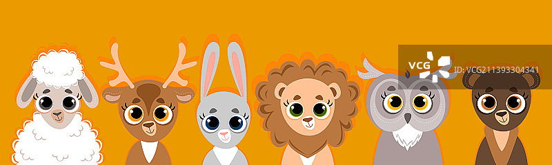 可爱的儿童动物绵羊兔子图片素材