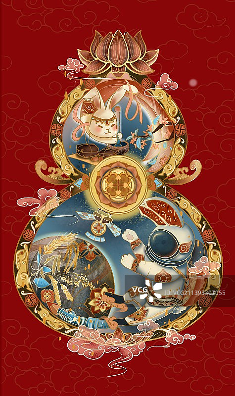 兔年 吐故纳新 葫芦里面有乾坤图片素材