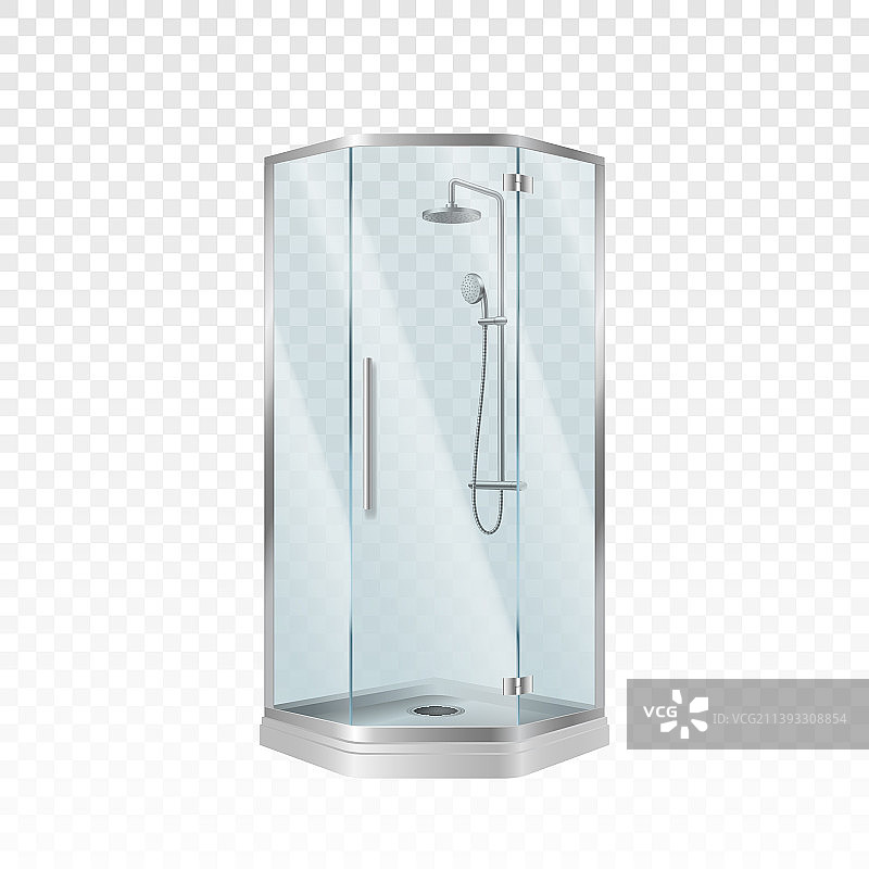 带封闭滑动的现代3D转角淋浴房图片素材